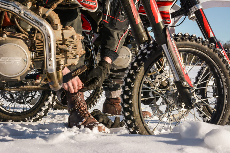 Studding Pit Bike Tires for Winter Ice