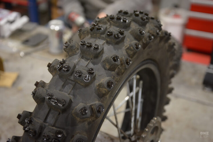 Studding Pit Bike Tires for Winter Ice