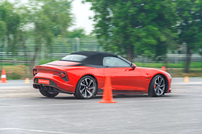 MG cyberster track review autocar india 