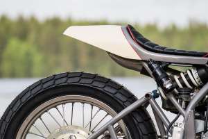 Suzuki GSX-R750 / GSX 1100 hybrid flat tracker with a supercharger, built by JL Meccanica