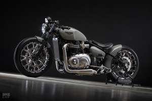 A custom Triumph Bobber hardtail by Krugger