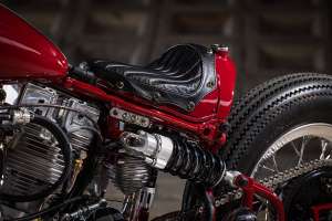 1978 Harley-Davidson FLH chopper with custom frame, by Fatech