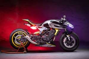 Futuristic Royal Enfield Guerrilla 450 concept build by Autologue Design